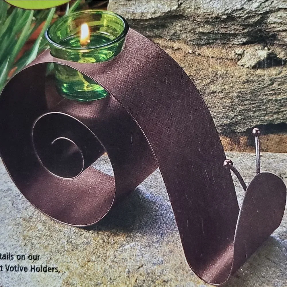 🩵NIB PartyLite Metal Snail Tealight/Votive Candle Holder